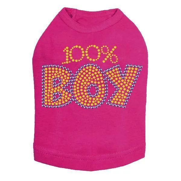 100% Boy Rhinestone Dog Tank