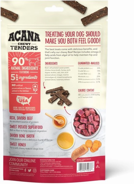 ACANA Chewy Tenders Beef Jerky Dog Treats