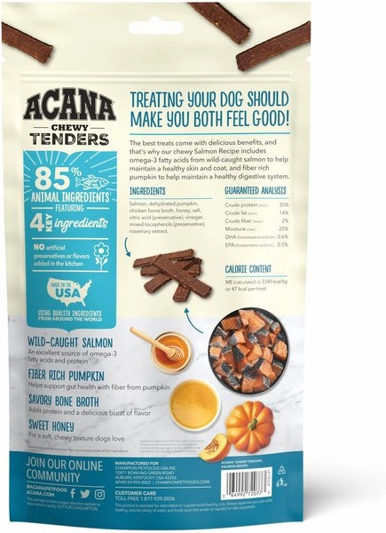 ACANA Chewy Tenders Salmon Jerky Dog Treats