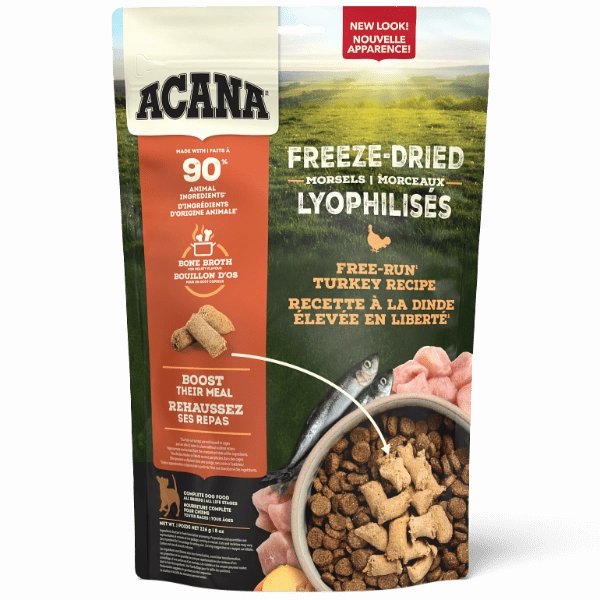 ACANA Free-Run Turkey Recipe Freeze Dried Dog Food, Morsels