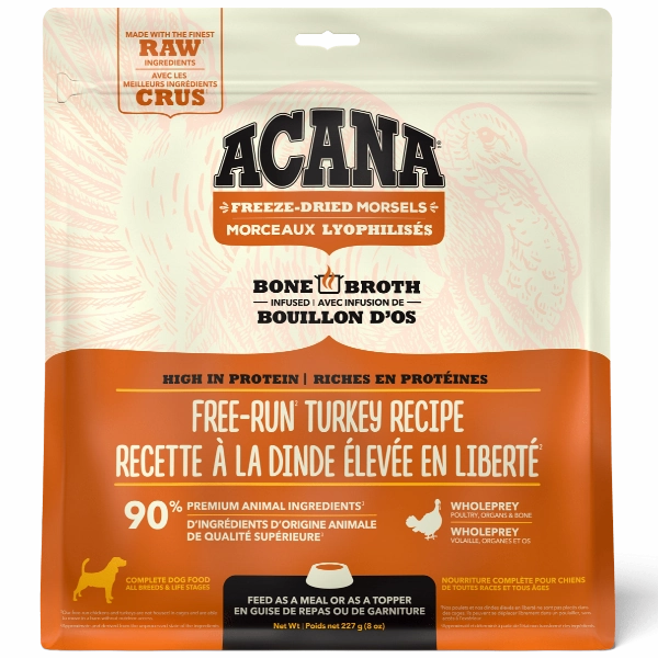ACANA Free-Run Turkey Recipe Freeze Dried Dog Food, Morsels