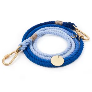 Adjustable Cotton Rope Dog Leash Latty Blue Ombre