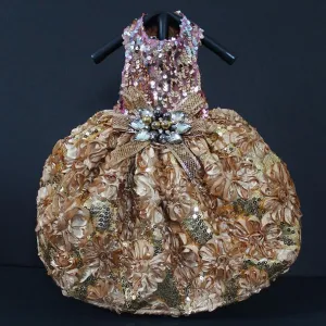 All That Glitters Pink And Gold Sequin Holiday Dog Dress