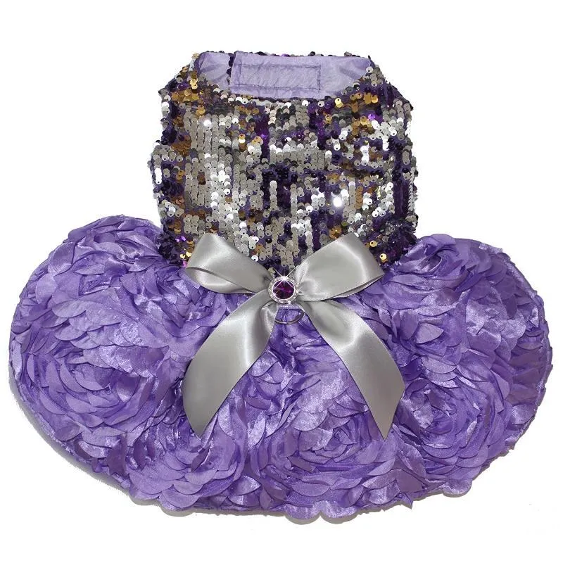All That Glitters Purple Sequin Dog Dress