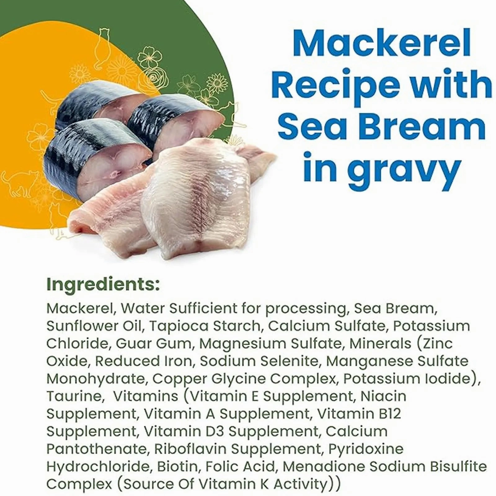 Almo Nature - HQS Complete Cat Wet Food - Mackerel Recipe with Sea Bream in Gravy 70g