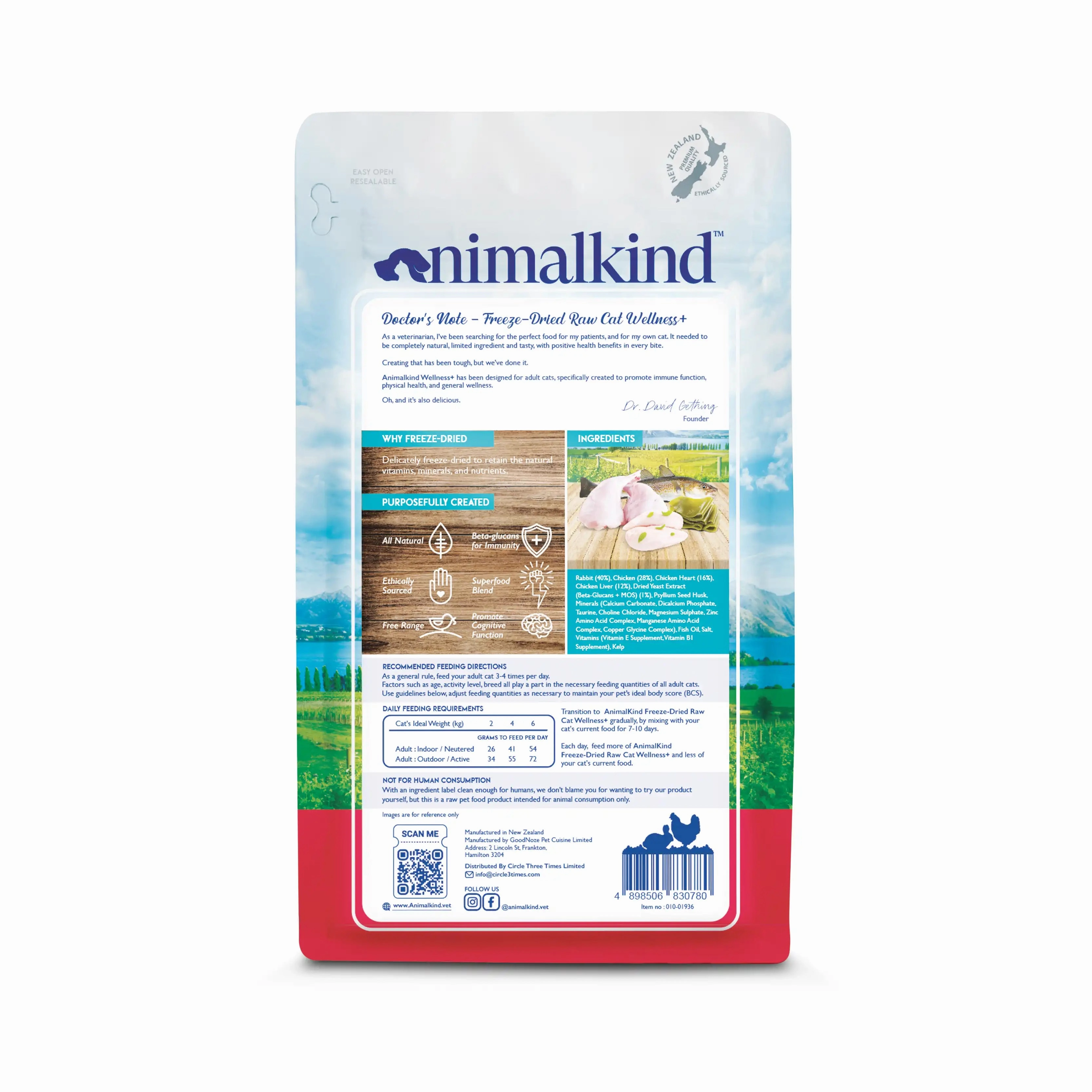 Animalkind Wellness  Cat Food - Rabbit & Chicken Freeze-Dried Raw