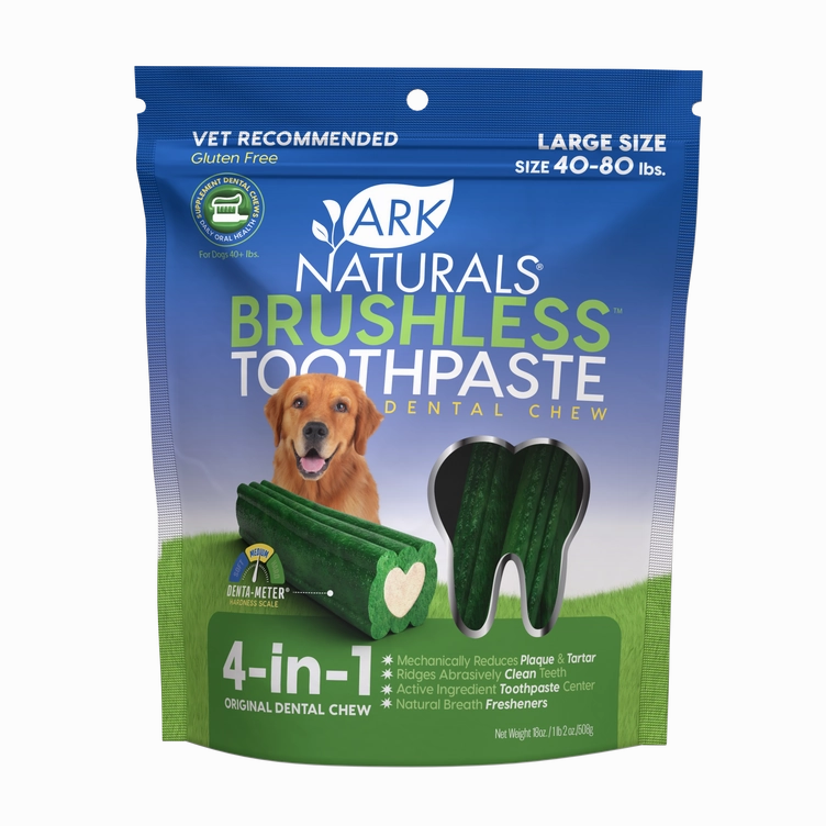 Ark Naturals Brushless Toothpaste Large Dental Chews for Dogs