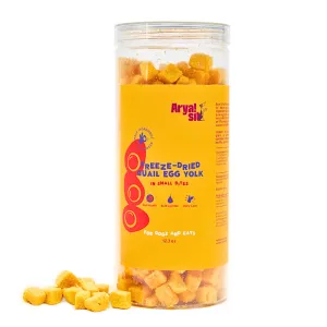 ARYA SIT Freeze-Dried Quail Egg Yolk Bites Treats for Dogs & Cats