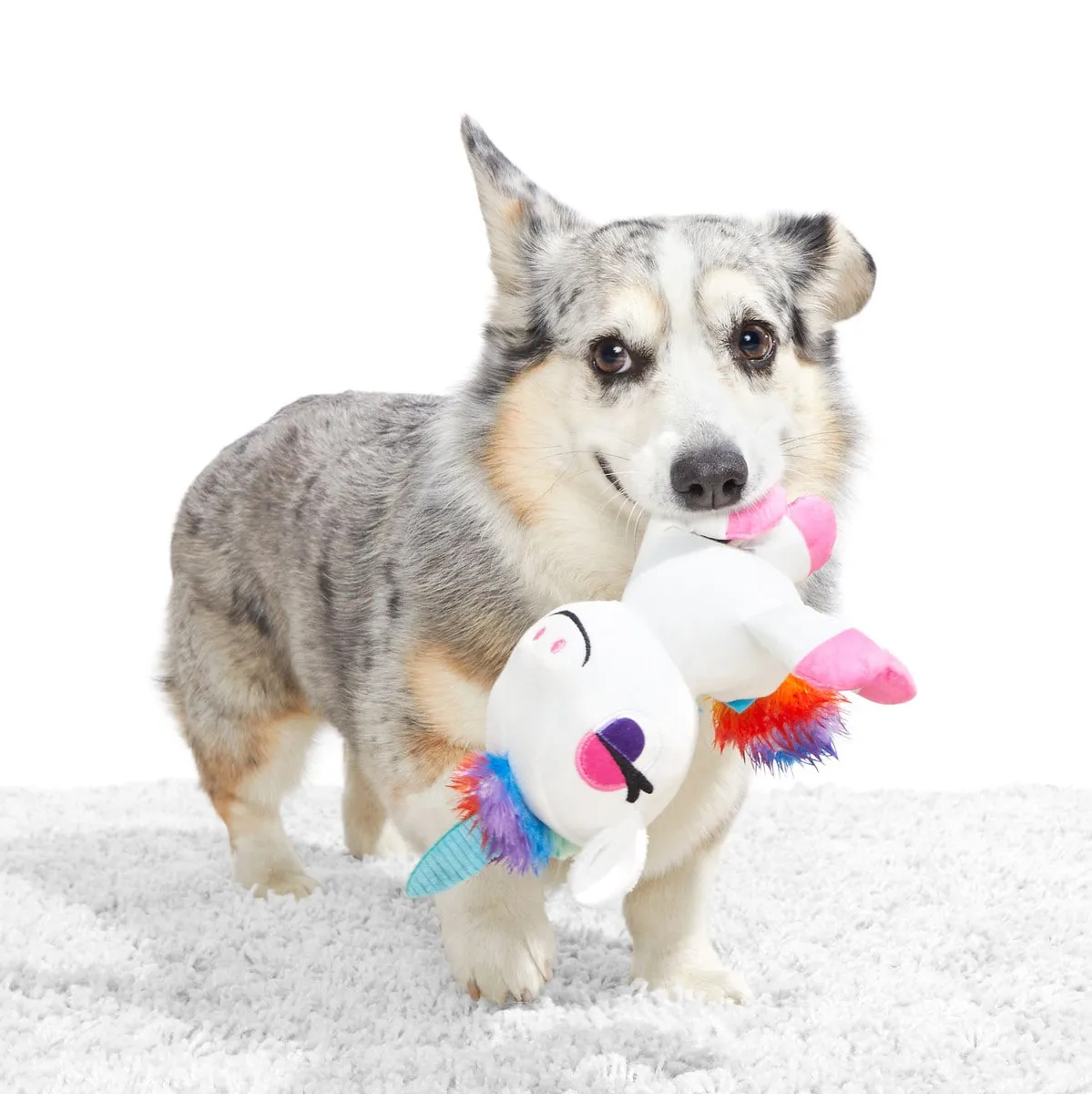 BARK Hay Girl Unicorn Plush Dog Toy