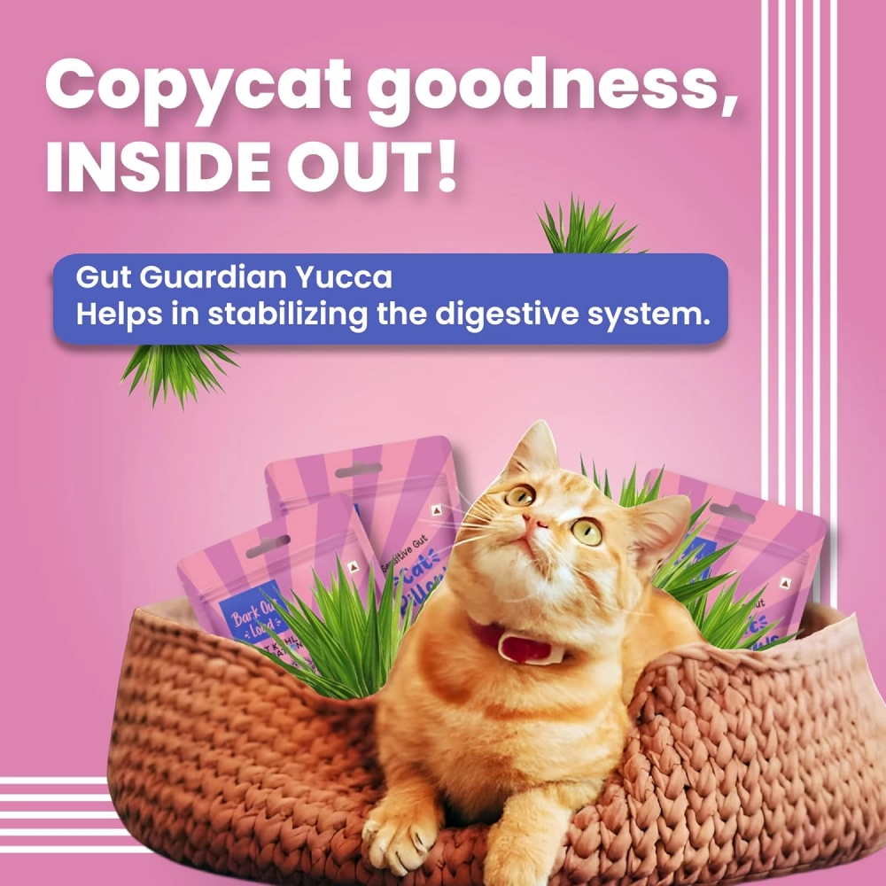 Bark Out Loud by Vivaldis Pillows for Sensitive Gut & Hairball Control Cat Treats Combo