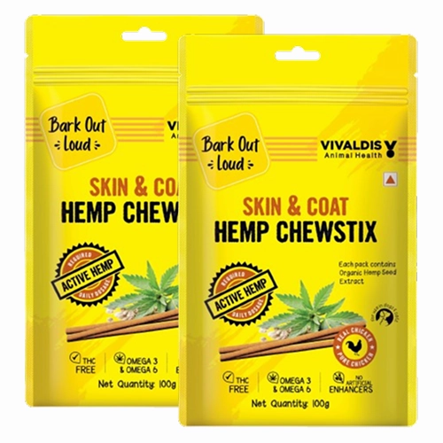 Bark Out Loud Skin & Coat Hemp Chew Stix for Dogs and Cats