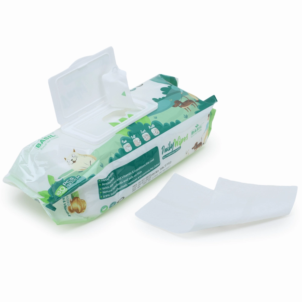Basil All Purpose Wet Wipes for Dogs and Cats (18x20 cm)