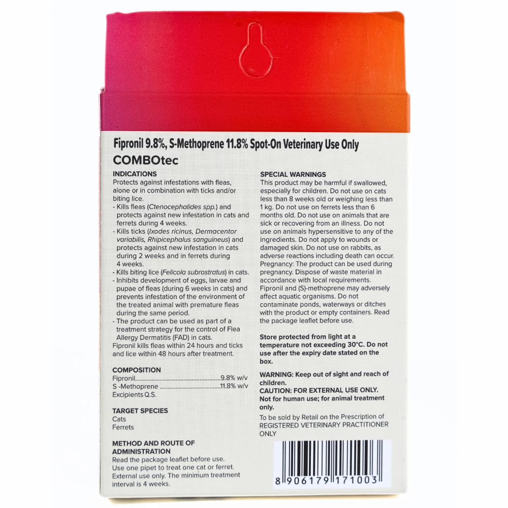 Beaphar Fipronil/s Methoprene Tick & Flea Spot On Combotec for Cats