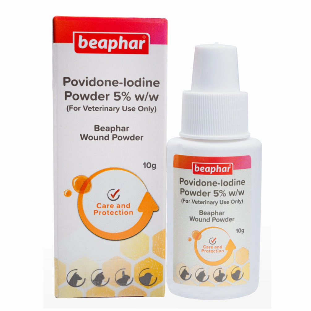 Beaphar Povidone Iodine Wound Healing Powder for Dogs & Cats