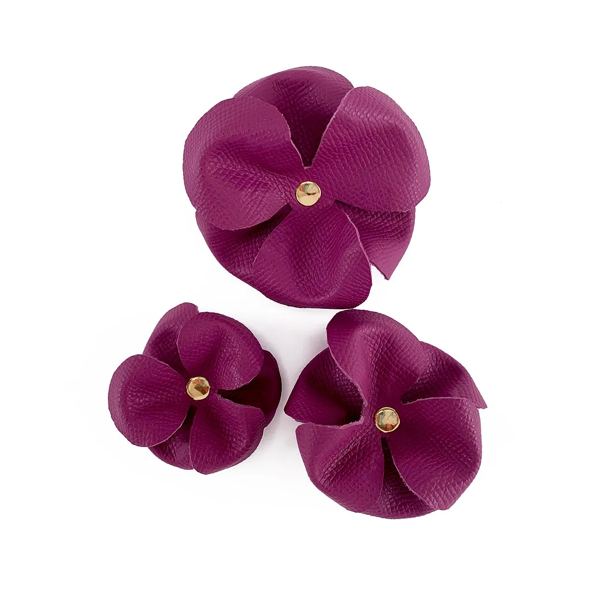 Beverly Classic Leather Dog Flowerette Slider Amethyst