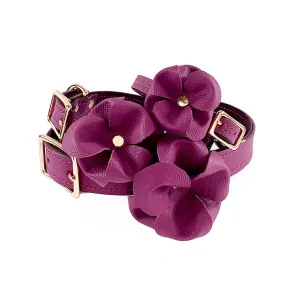 Beverly Classic Leather Dog Flowerette Slider Amethyst