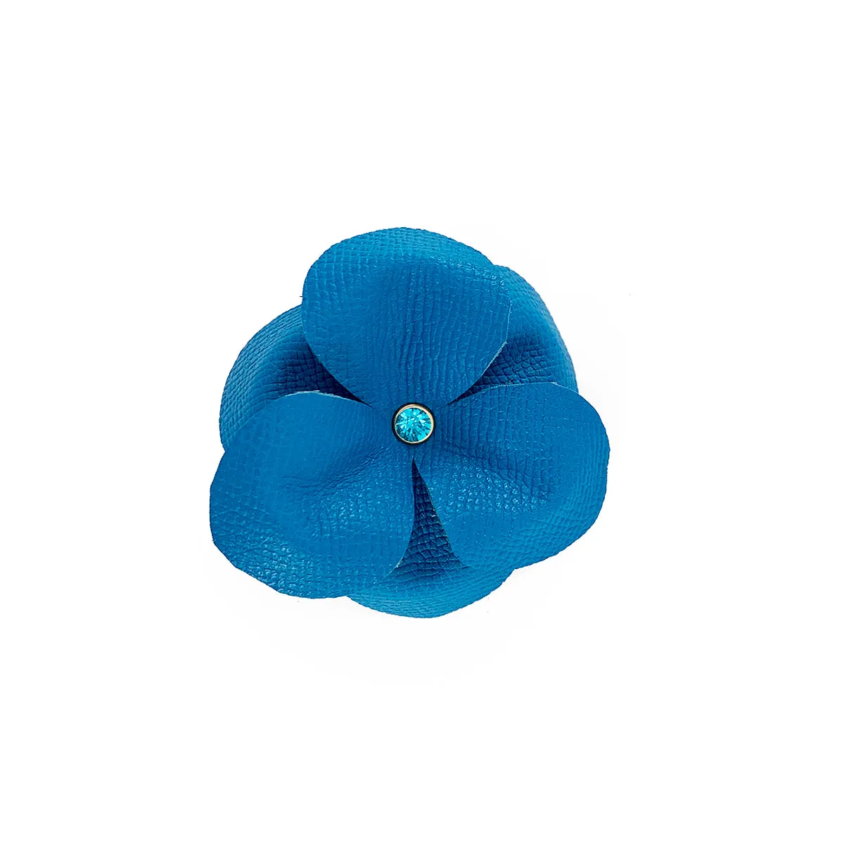 Beverly Classic Rhinestone Leather Dog Flowerette Slider Caribbean