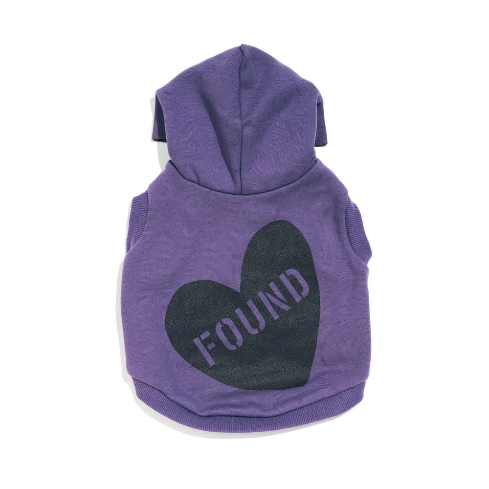 Big Full Heart Dog Hoodie Purple/Plum