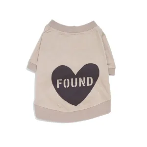 Big Full Heart Dog Tee Taupe/Chocolate