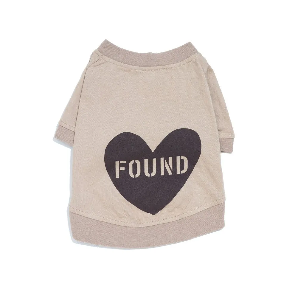 Big Full Heart Dog Tee Taupe/Chocolate