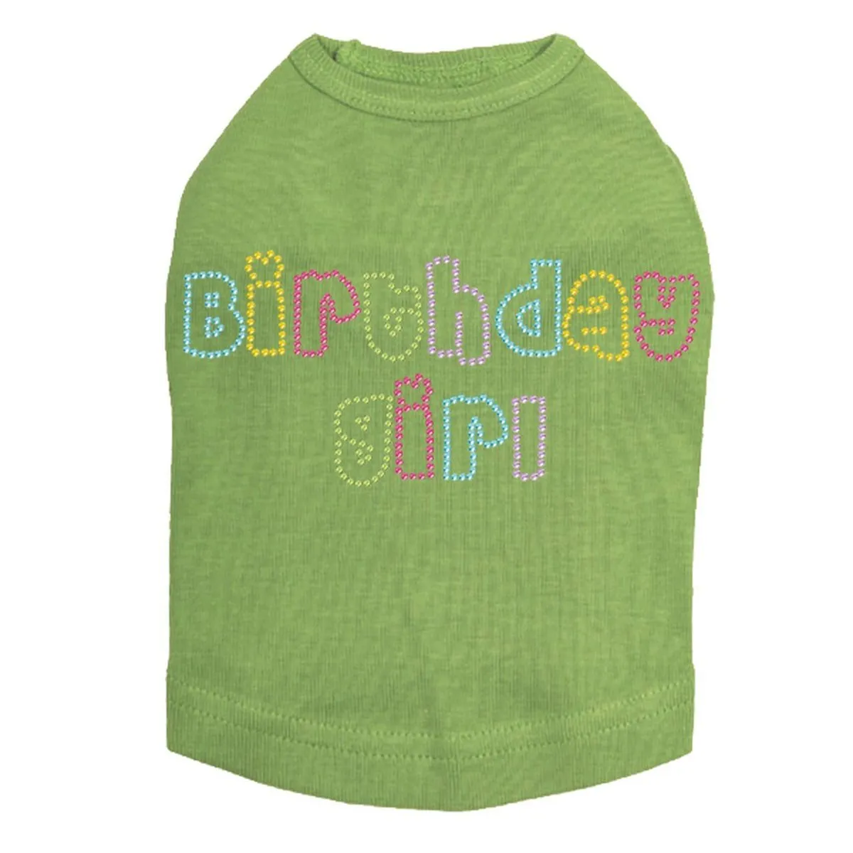 Birthday Girl Multicolor Rhinestone Dog Tank
