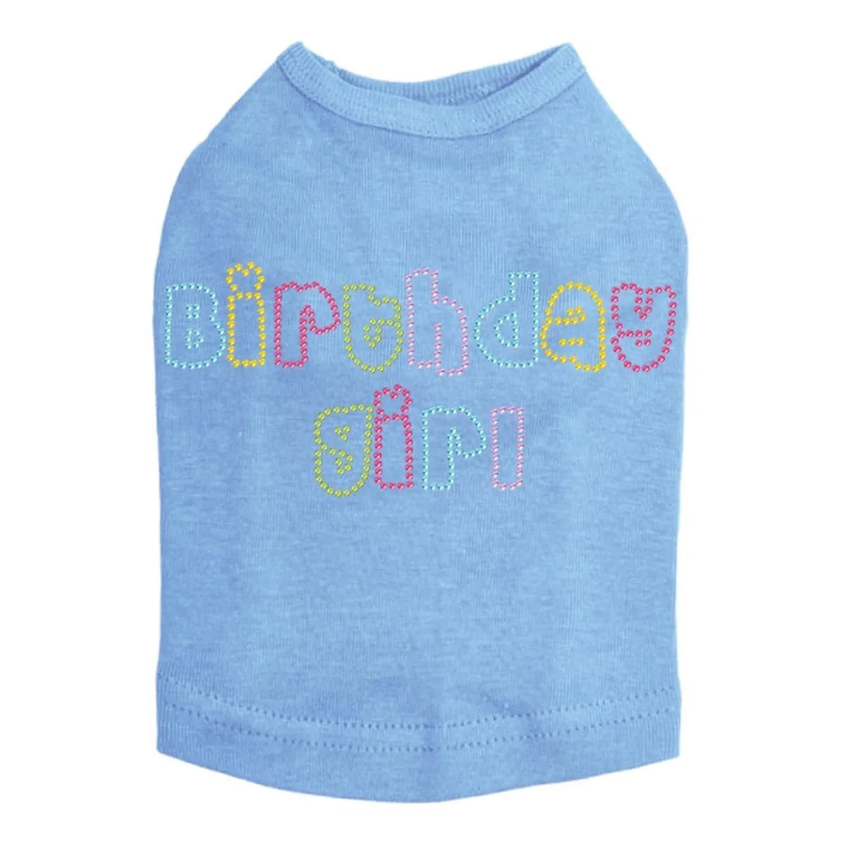 Birthday Girl Multicolor Rhinestone Dog Tank