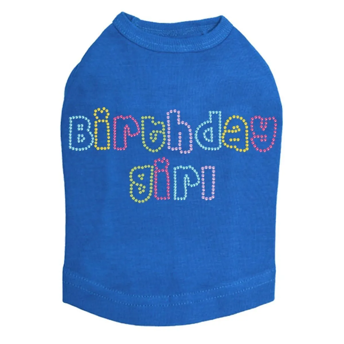 Birthday Girl Multicolor Rhinestone Dog Tank