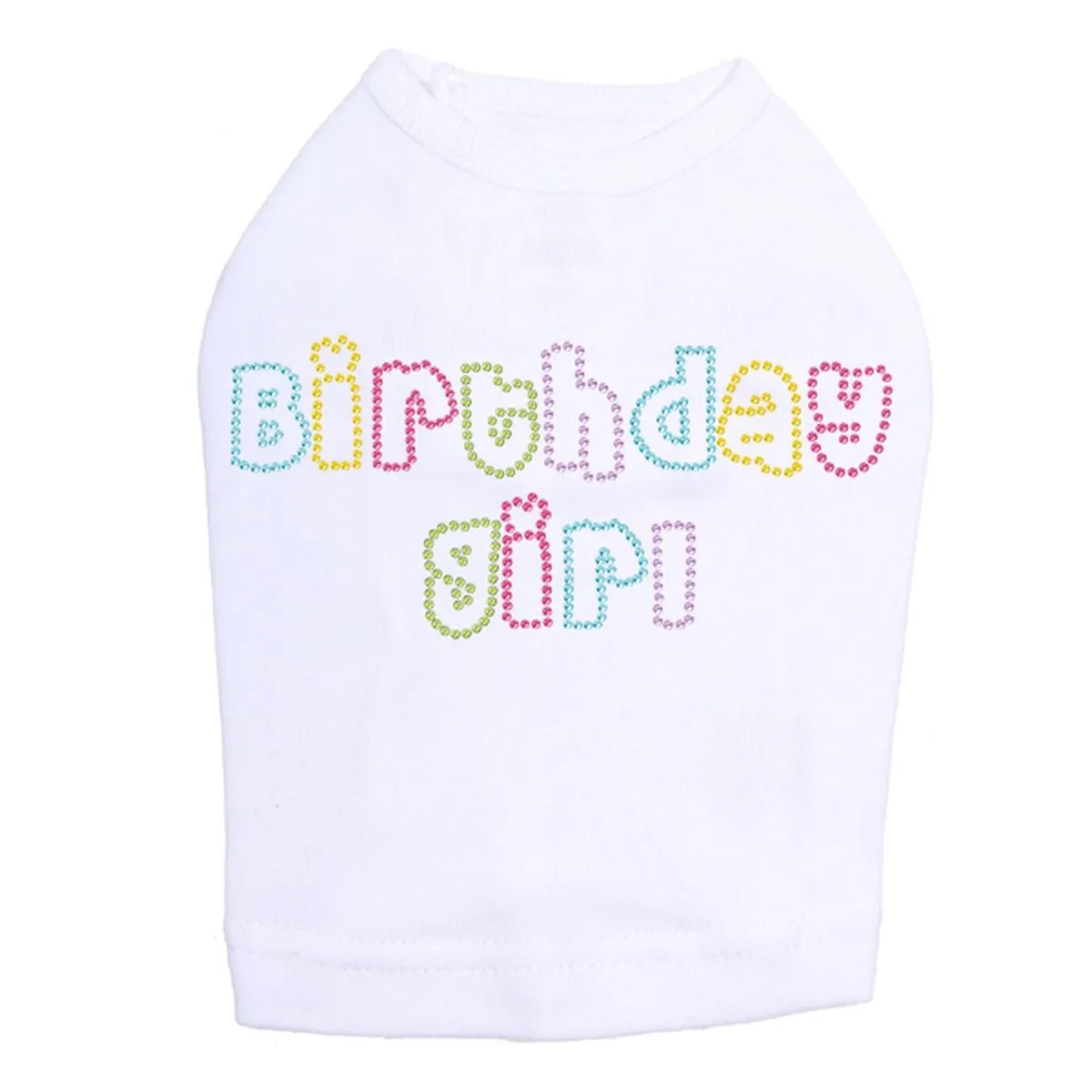 Birthday Girl Multicolor Rhinestone Dog Tank