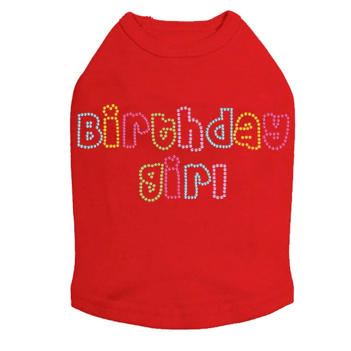 Birthday Girl Multicolor Rhinestone Dog Tank