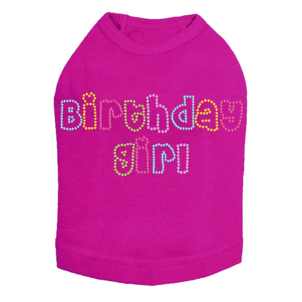 Birthday Girl Multicolor Rhinestone Dog Tank