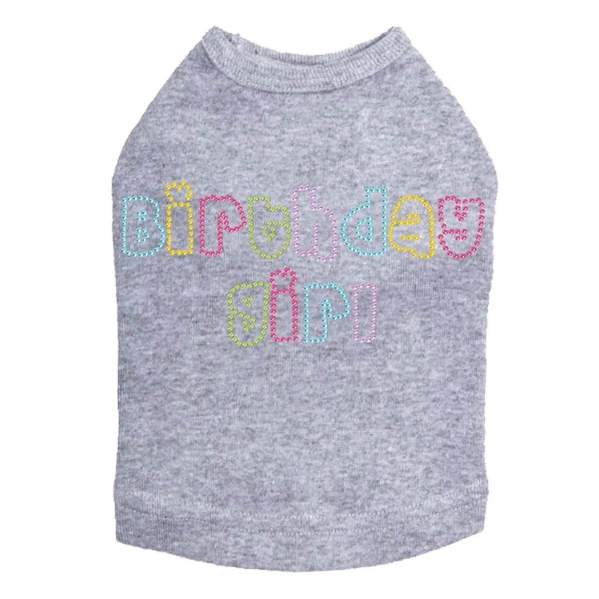 Birthday Girl Multicolor Rhinestone Dog Tank