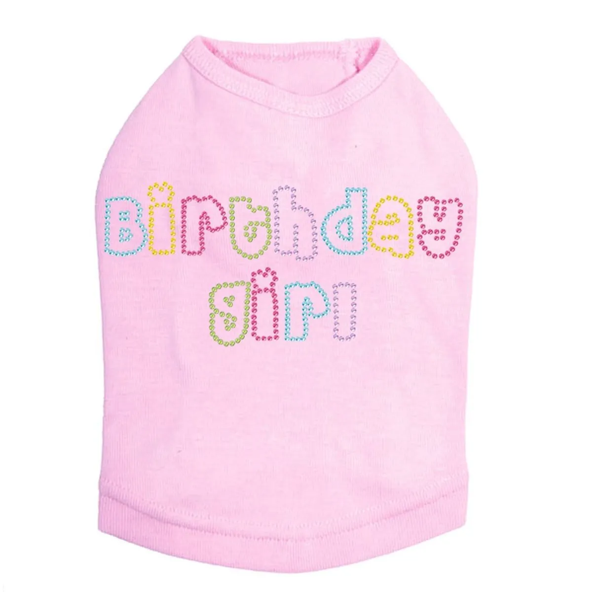Birthday Girl Multicolor Rhinestone Dog Tank