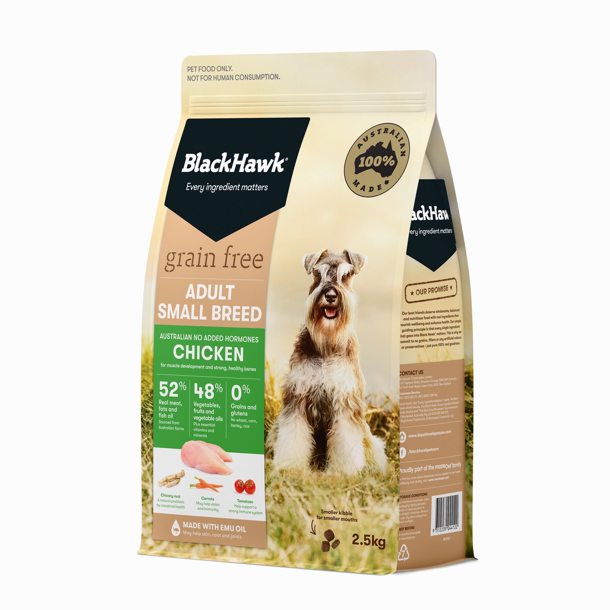 Black Hawk - Grain Free Chicken Small Breed Dog Dry Food (2.5kg)