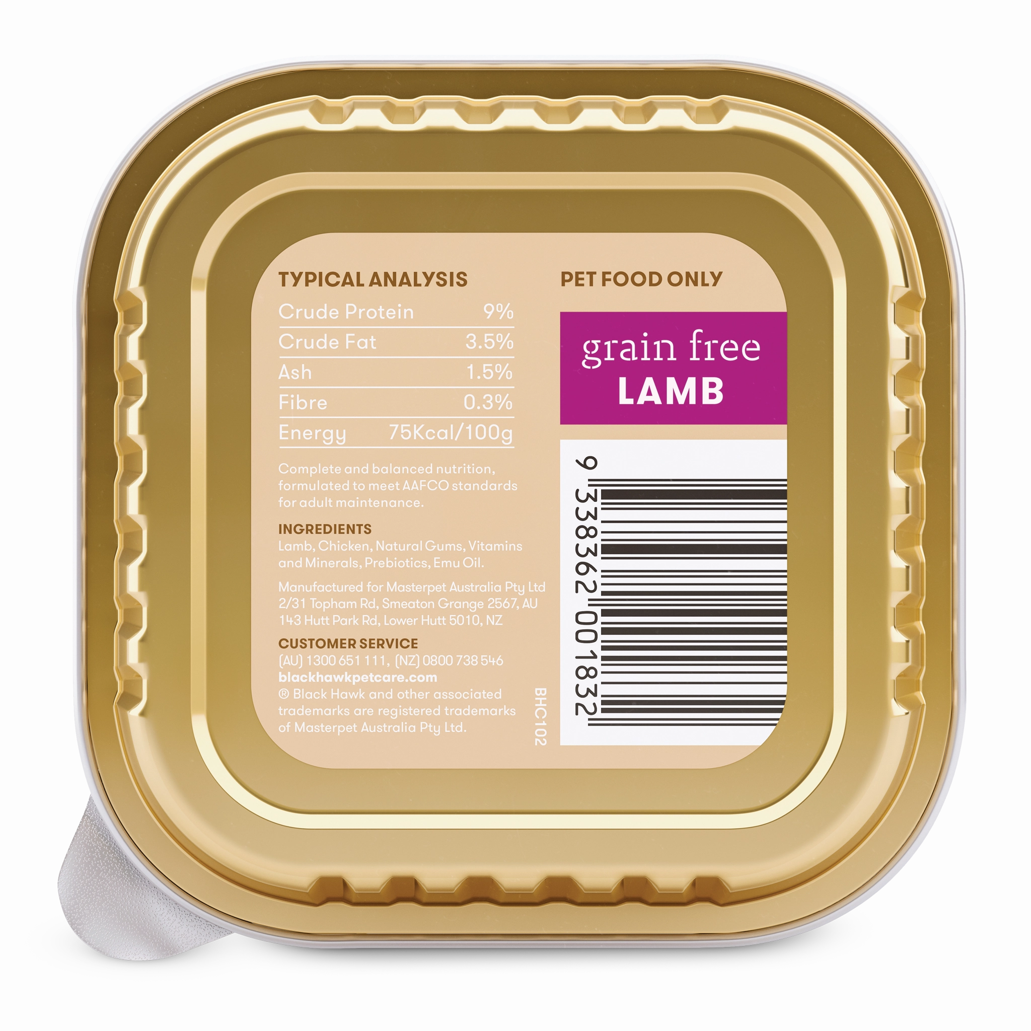 Black Hawk - Grain Free Lamb Dog Wet Food (100g)