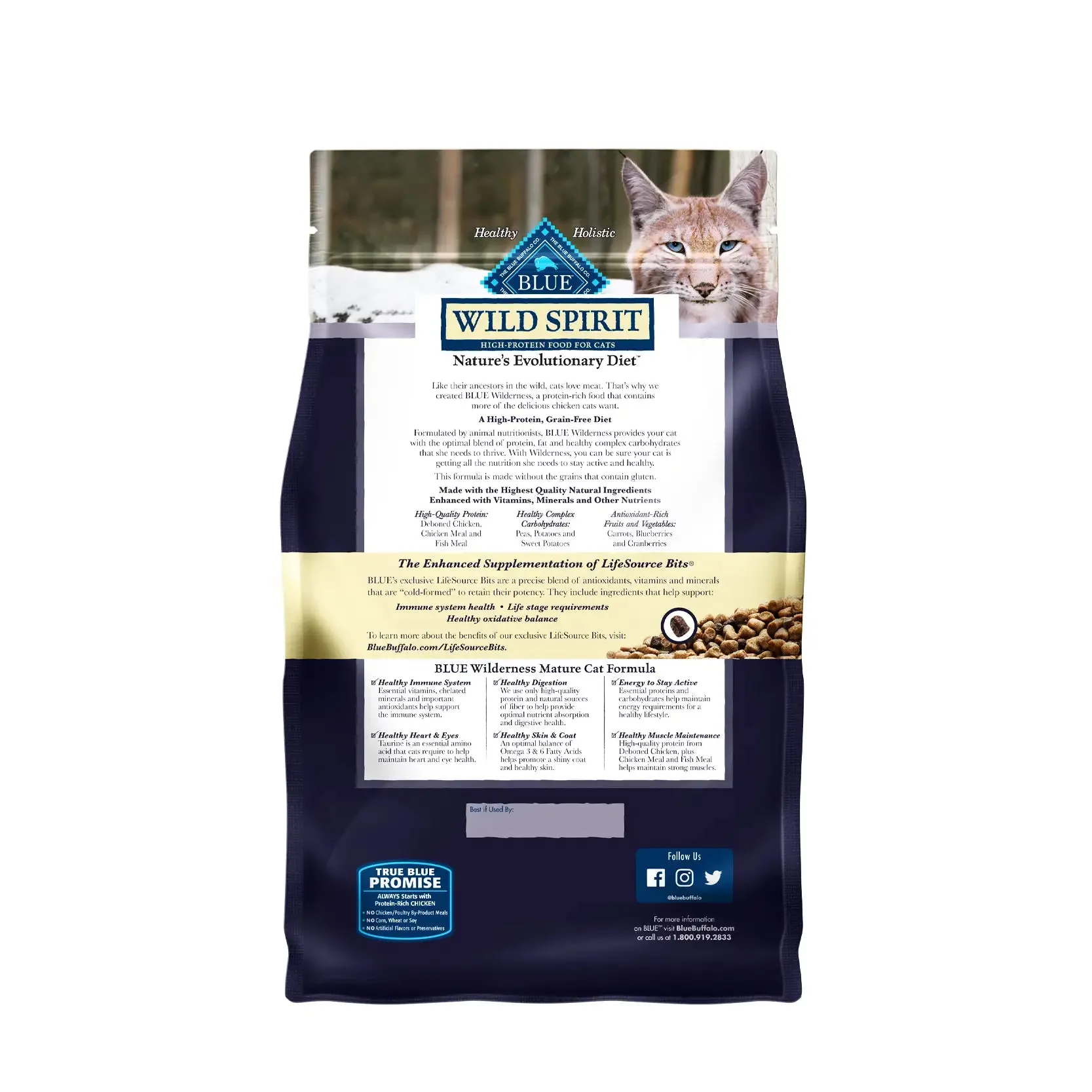 Blue Buffalo Grain-Free Cat Food - WILD Spirit Indoor Mature Adult Chicken Recipe