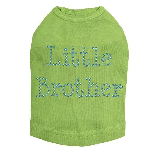Blue Little Brother Rhinestone Dog Tank