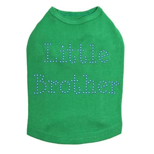 Blue Little Brother Rhinestone Dog Tank