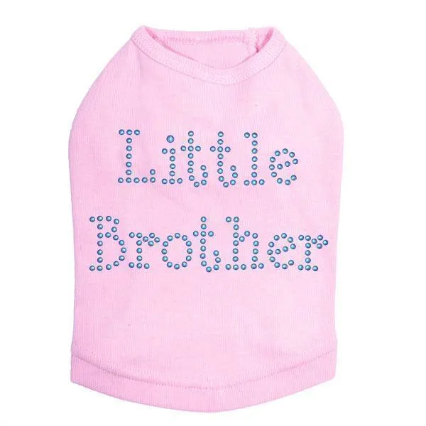 Blue Little Brother Rhinestone Dog Tank