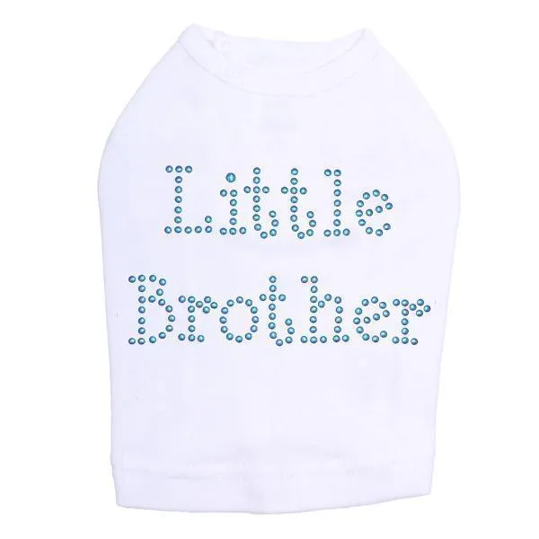 Blue Little Brother Rhinestone Dog Tank
