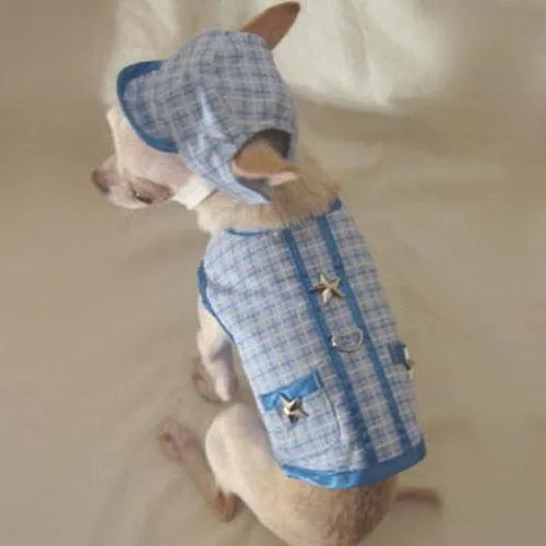 Blue Little Star Dog Harness Vest Set