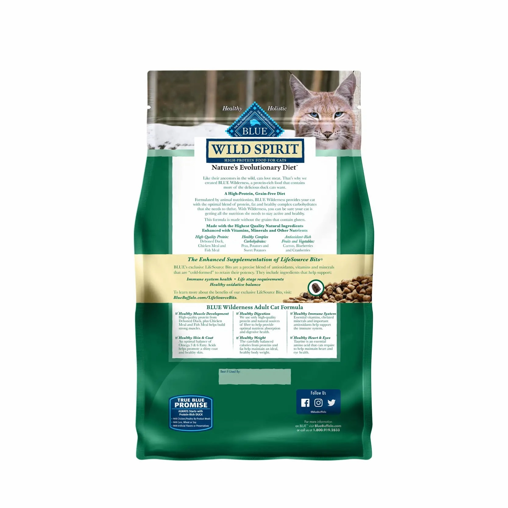 Blue Buffalo Grain-Free Cat Food - WILD Spirit Indoor Adult Duck Recipe