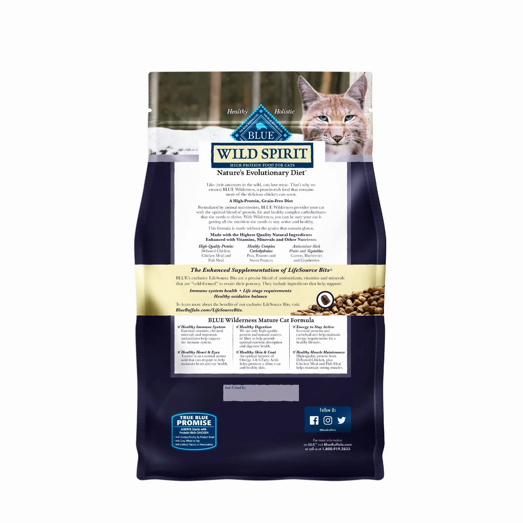 Blue Buffalo Grain-Free Cat Food - WILD Spirit Indoor Mature Adult Chicken Recipe