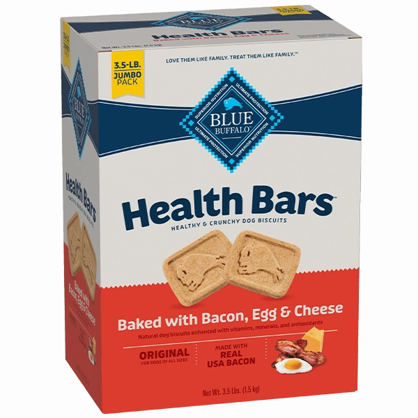 BLUE Health Bars Natural Crunchy Dog Treats Biscuits; Bacon, Egg & Cheese
