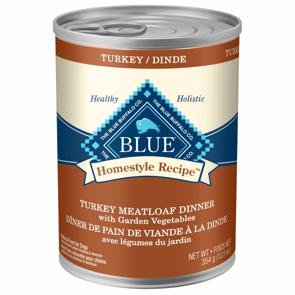 BLUE Homestyle Recipe Turkey Meatloaf Dinner Canned Dog Food
