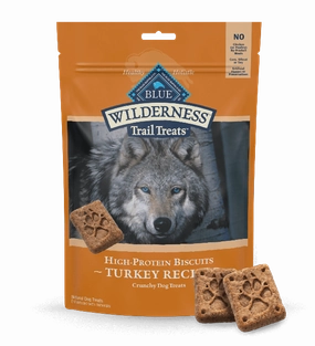 BLUE Wilderness Trail Treats Grain Free Biscuits; Turkey Recipe