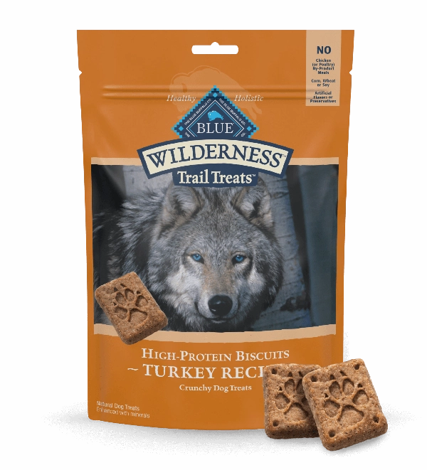 BLUE Wilderness Trail Treats Grain Free Biscuits; Turkey Recipe