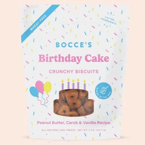 Bocce's Birthday Cake Crunchy Dog Biscuits