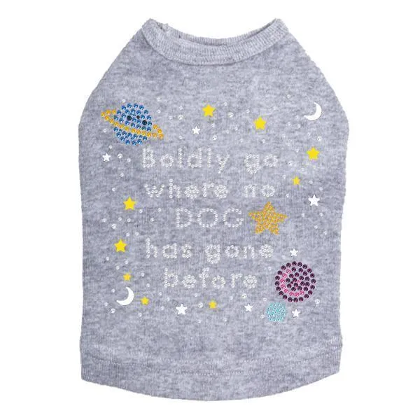 Boldly Go Rhinestone Dog Tank