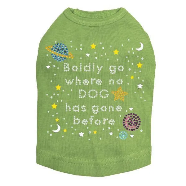 Boldly Go Rhinestone Dog Tank