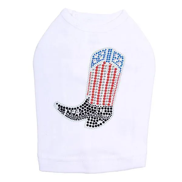 Boot Rhinestone Dog Tank